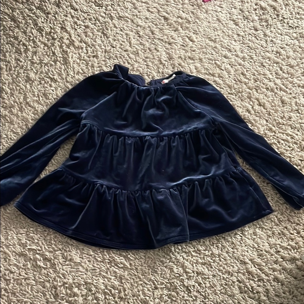 Crew cuts Navy Blue Velvet Kids Top